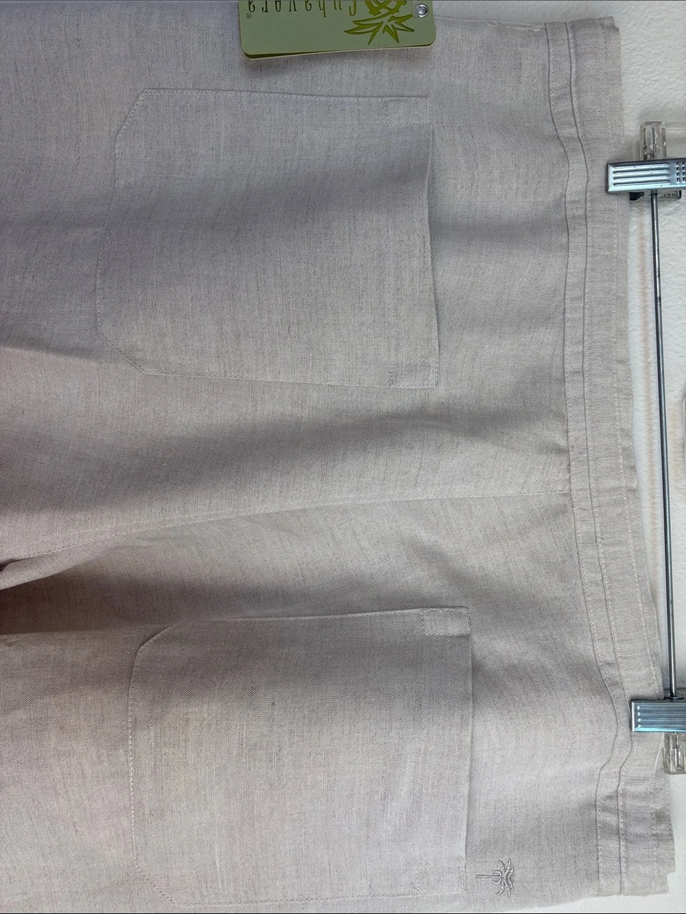 NWT Cubavera Men's Linen Blend Flat Front Drawstring Pants Natural Beige Size L
